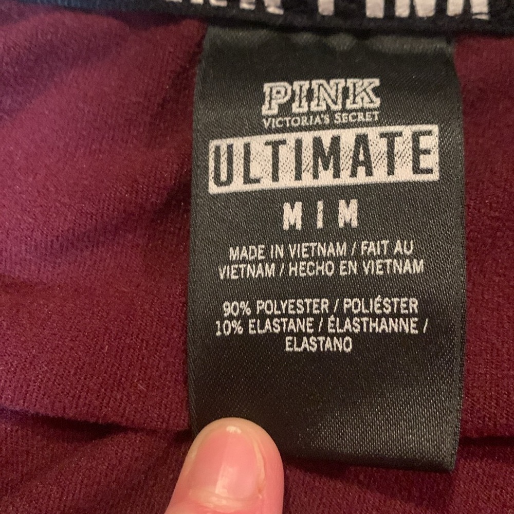 PINK Victoria’s Secret - 1/4 Zip - Maroon, Grey, White, Black - Size Medium - Picture 5 of 6